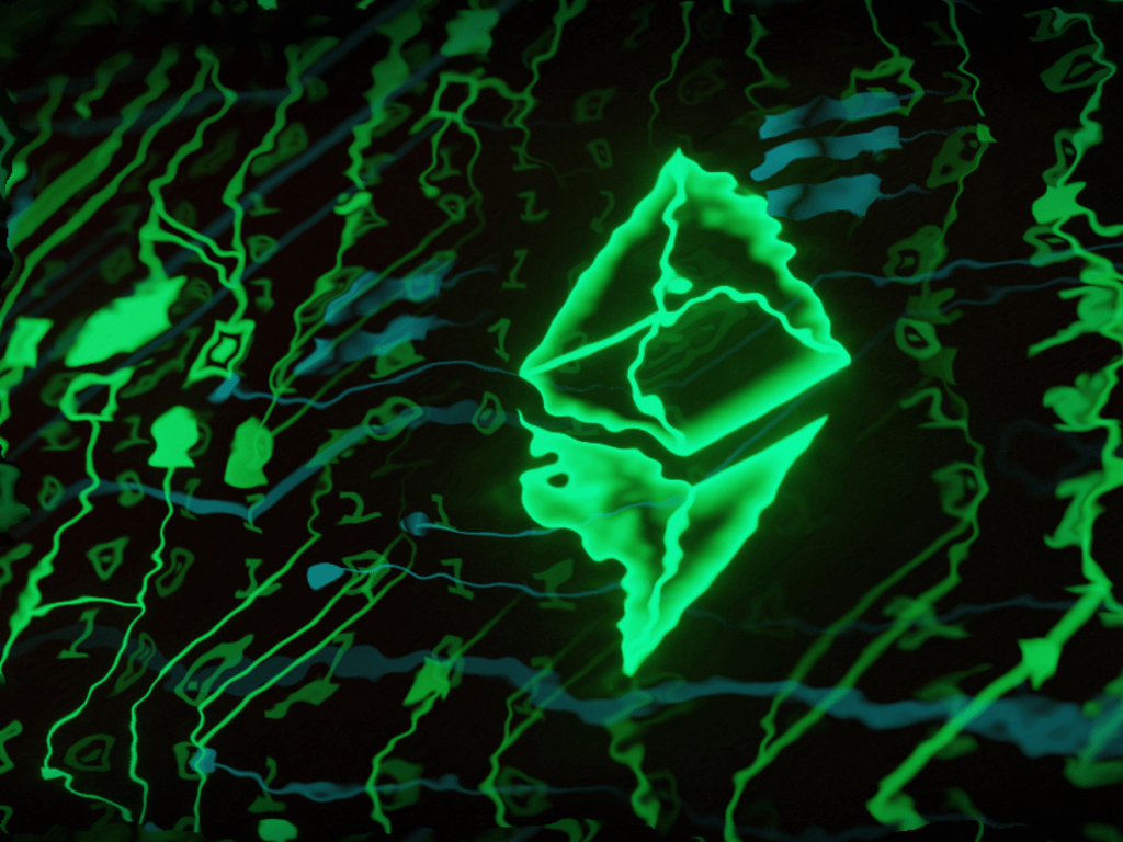 Ethereum's logo in green