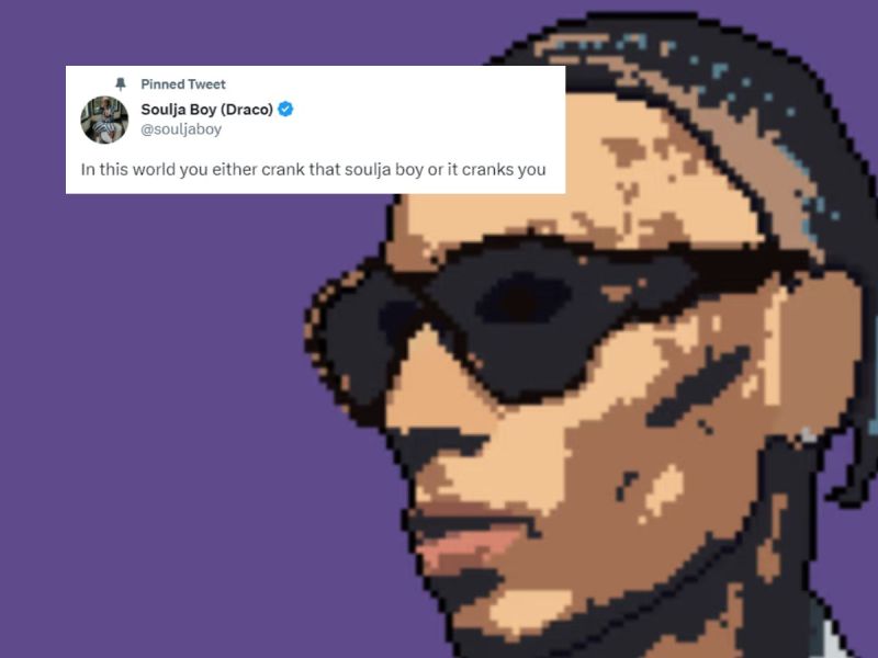 Soulja Boy's NFT art and tweet.