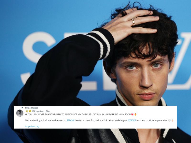Troye Sivan on the red carpet for a Louis Vuitton event. The singer's Twitter account was hacked to promote a suspicious cryptocurrency. Source: Getty