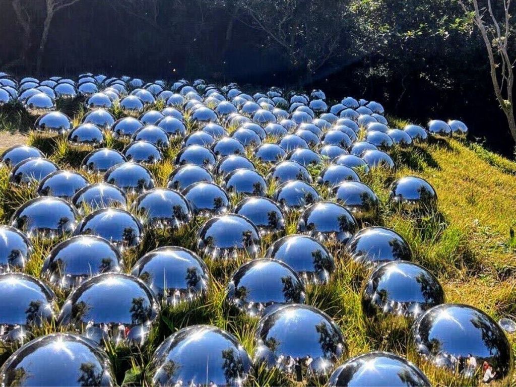 worldcoin orbs in a field in Germany