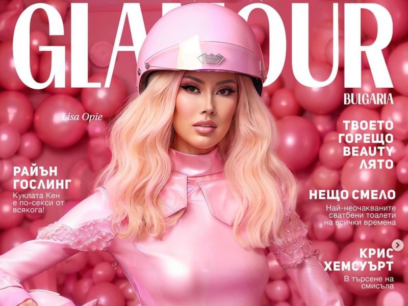 Glamour Bulgaria's AI-generated magazine cover of Barbie-themed photos sparks criticism. Source: Lisa Opie, Instagram