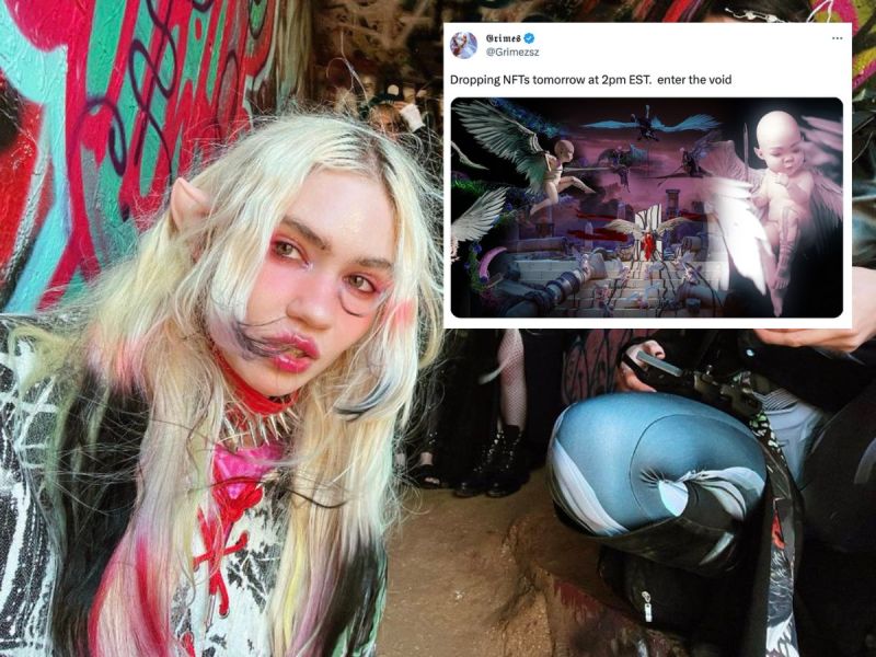 Grimes shared that she made more money selling NFTs than making music. Image source: Twitter