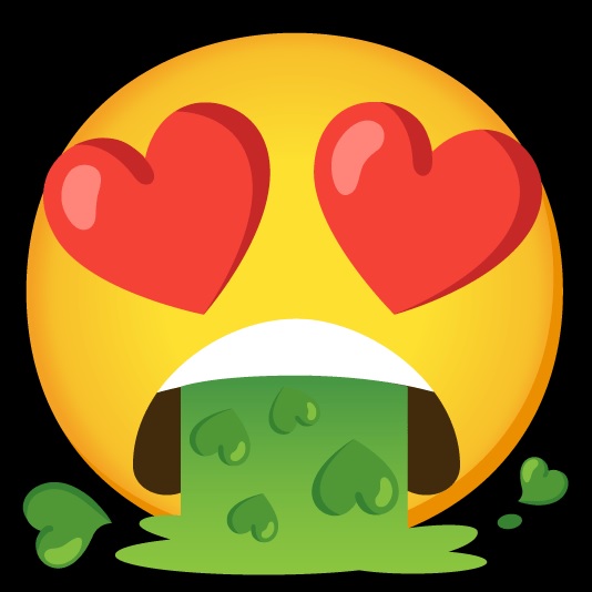 lovesick emoji which combines love emoji and sick emoji from Google Kitchen 
