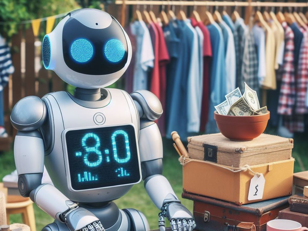Robot, AI, garage sale.