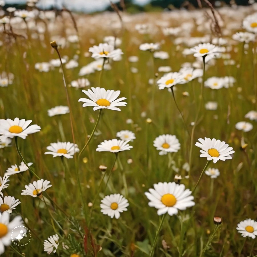 daisies in a field, generated by meta ai