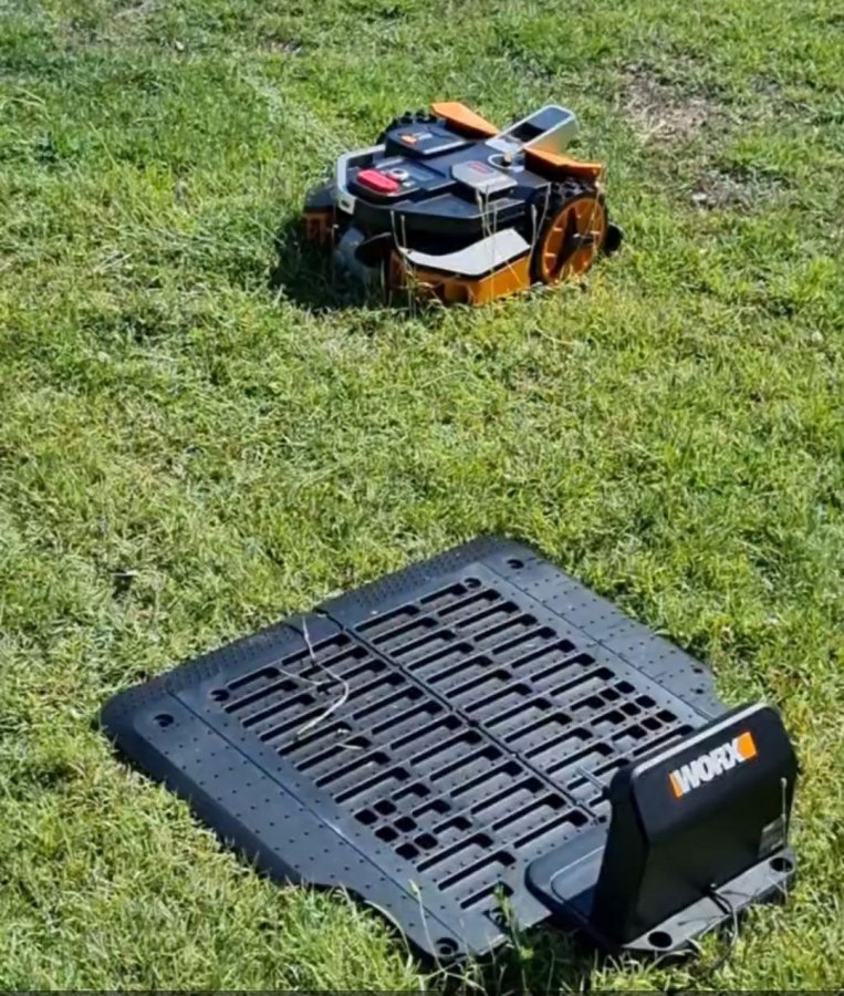 the ladroid review this is the landroid vision docking port WORX  robot lawn mower